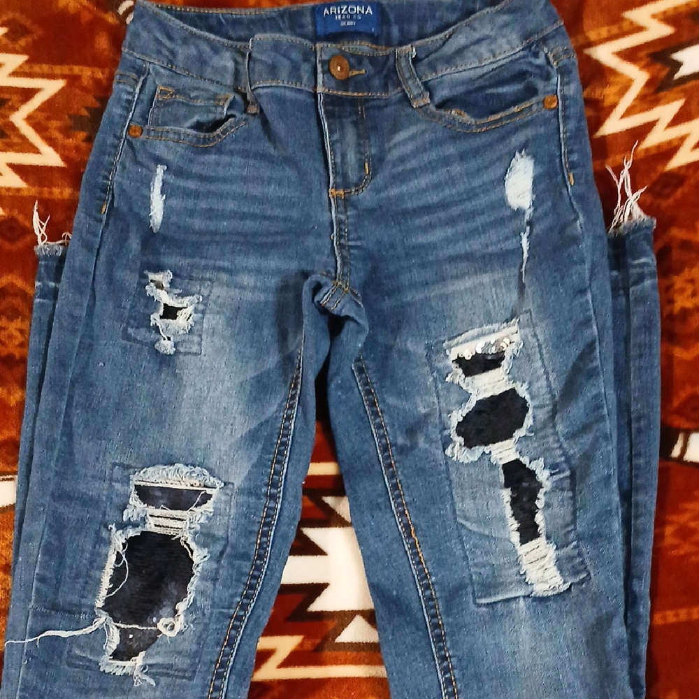 Arizona Jean Company Kid's Distressed Blue Jeans